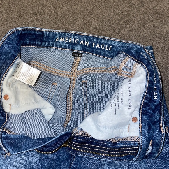 american eagle ripped mom straight jeans size 00 regular - Picture 5 of 10